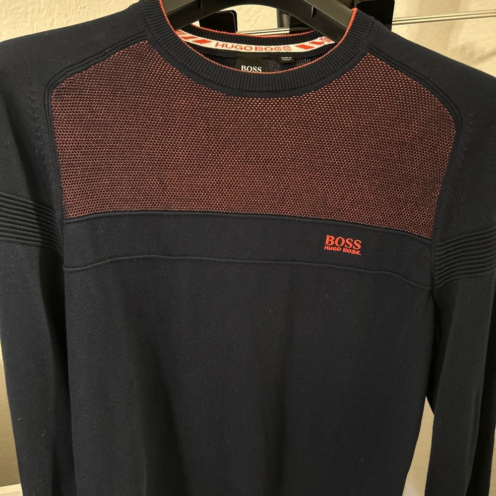 Hugo Boss Navy and Red Sweater